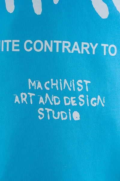 Machinist Men's Gradient Printed Oversize Soft Blue T-Shirt
