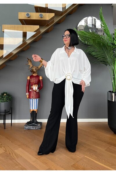 Vio Moda Büyük Beden Zippered, Magic Spanish Pants
