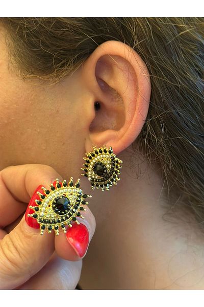 Gönülden Tasarım Steel Eye Women's Earrings