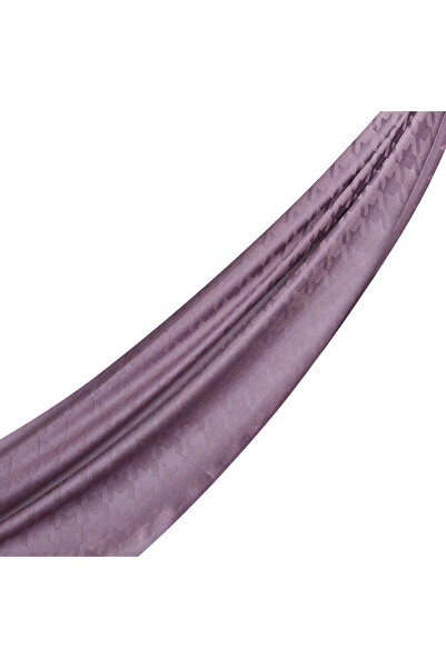 ipekevi Fig Purple Houndstooth Patterned Cotton Silk Shawl 6606