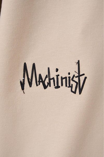 Machinist Men's Blanket Stitch Oversize Soft Beige T-Shirt