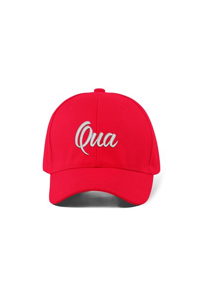 QUATEX Qua Embroidered Red Sports Hat Unisex Adjustable Velcro Back It Is a Quality Product