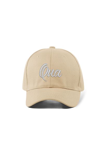 QUATEX Qua Embroidered Cream Sports Hat Unisex Adjustable Velcro Back It Is a Quality Product