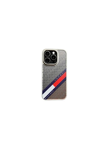Tommy Hilfiger Phone Case Compatible with iPhone 15 - Gray, Red, Blue