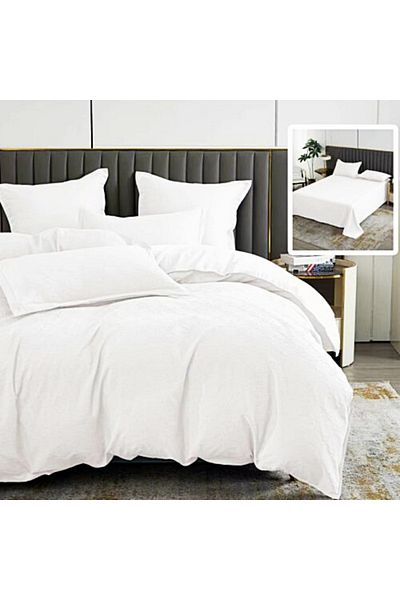 PATONE Bed linen Cotton Satin Baroque UNI, 6 pieces, double bed, white