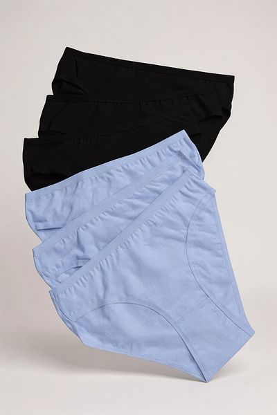 Katmirra Pachet de 6 slip pentru fete tinere din bumbac de culoare uni (Mărimea S/M pentru 13-18 ani)