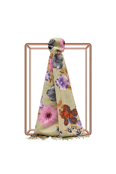 ipekevi Pistachio Green Silk Shawl 6107