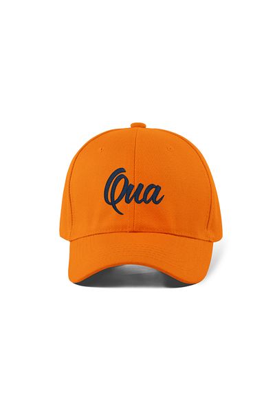 QUATEX Qua Embroidered Orange Sports Hat Unisex Adjustable Velcro Back It Is a Quality Product