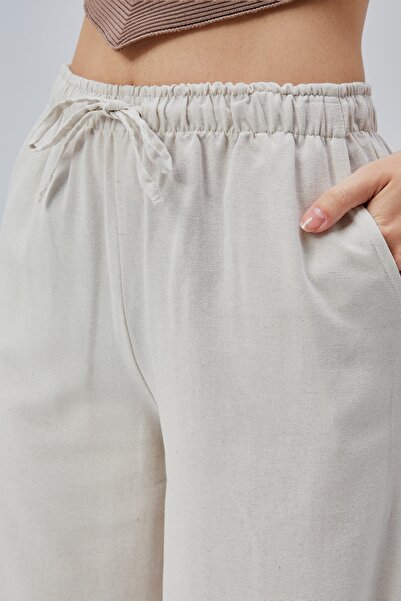 Symirna Loose Fit Linen Blend Women's Trousers