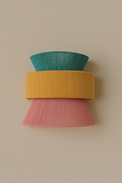 oceanpoint Renkli İpli Duvar Apliği, Bohem Tarz El Yapımı Işık Dekoru, Dekoratif Aydınlatma Ürünü, 33 cm