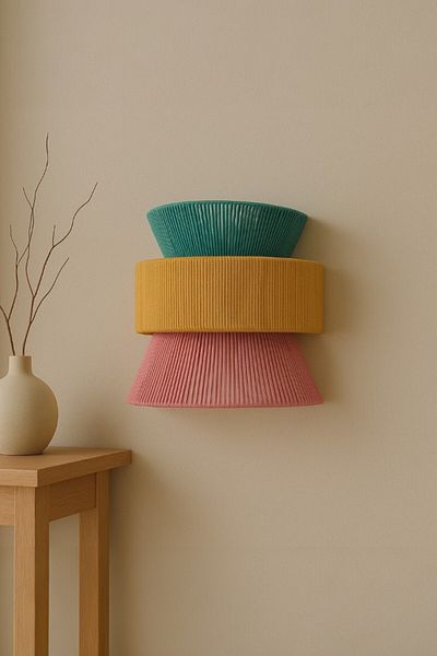 oceanpoint Colorful Drawstring Wall Sconce, Bohemian Style Handmade Light Decor, Decorative Lighting Product, 33 cm