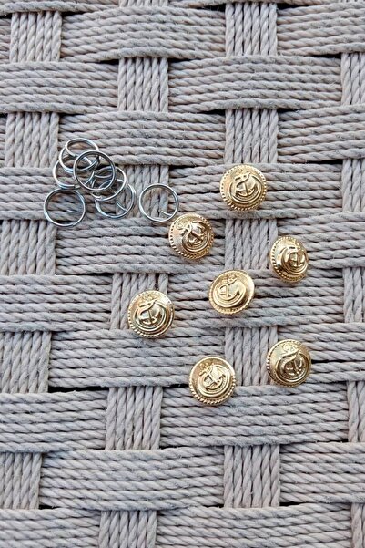 İZMİR ASKERİ MALZEME Marine Force Sari Color Gold Plated Small Shirt Button