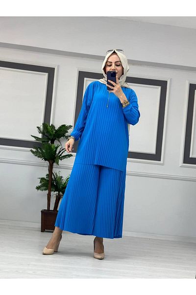 ButikKardelen Sandy Complete Pleated Double Hijab Pants Suit Std B Eden