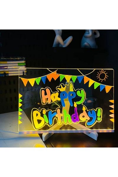 STOREMAX Jvnnastore Rectangular Writing Board with Led Light Self-Colored Highlighter 20X30 cm Tr