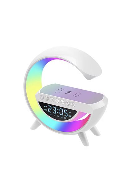 Generic Incarcator Rapid Wireless 15W 4 in 1 cu Ceas, Speaker, Lampa Smart LED RGB cu 7 culori, Radio