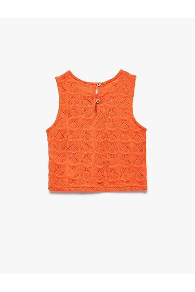 Koton New Season Crew Neck Sleeveless Slim Fit Crochet Singlet