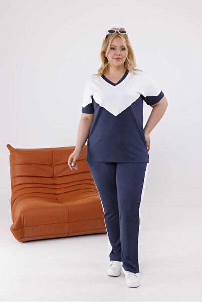 Siyezen Large Size Garnished Modal Fabric Tracksuit Set