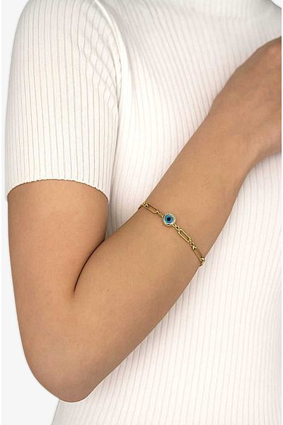 roseberry Evil Eye Beaded Steel Bracelet - R1536