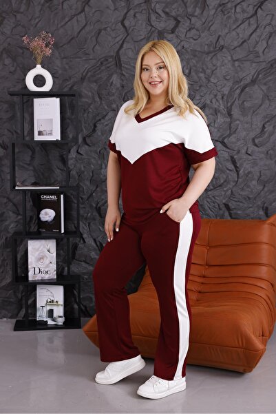 Siyezen Large Size Garnished Modal Fabric Tracksuit Set