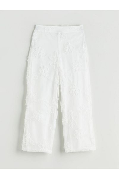 LC Waikiki Elastic Waist Floral Girls Trousers