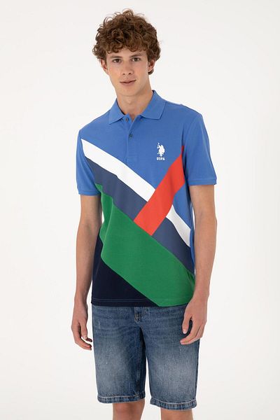 U.S. Polo Assn. Η.Π.Α. Polo Assn. Ανδρικό μπλουζάκι με κανονικό γιακά πόλο 100% βαμβάκι 2106314