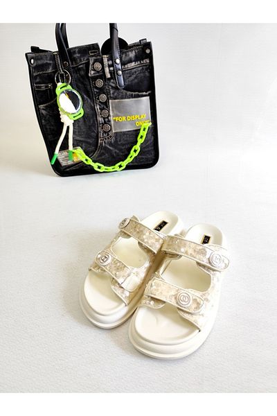 Of&Off Women's Imported Pul Detail Slippers