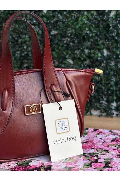 Moda Lime Γυναικεία τσάντα Mini Design Claret Red Soft Leather Box