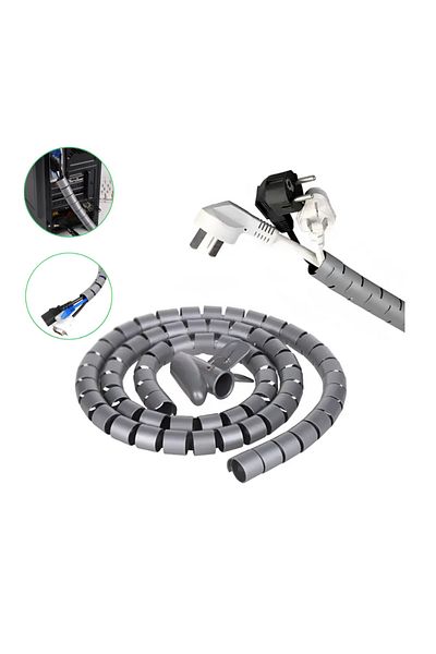 ONSG Dalip Cable Organizer Tube, TV PC Cable Management, Animal Protection, L: 2 m, D: 20 mm, Gray