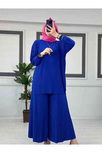 ButikKardelen Sandy Complete Pleated Double Hijab Pants Suit Std B Eden