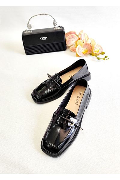 Of&Off Women's Genuine Leather Patent Leather Casual Shoes