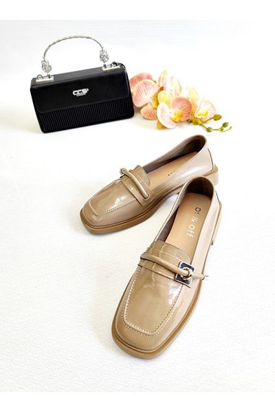 Of&Off Women's Genuine Leather Patent Leather Casual Shoes