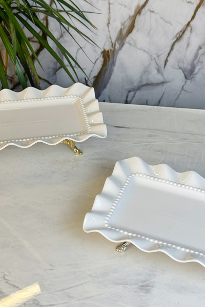 MAY HOME Porselen Ayaklı Lüks Sunumluk