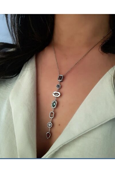 perry accessories kararmaz çelik kayan yıldız y kolye çelik gümüş renk yıldız y kolye y kolye altılı yıldız kolye