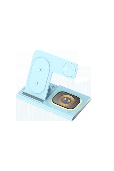OEM Încărcător wireless albastru 6 în 1 – Stație de încărcare multifuncțională, încărcare rapidă