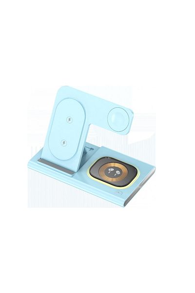 OEM Încărcător wireless albastru 6 în 1 – Stație de încărcare multifuncțională, încărcare rapidă