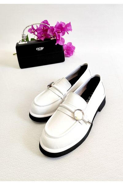 Of&Off Women's Genuine Leather Patent Leather Casual Shoes
