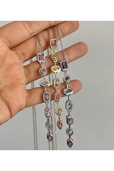 perry accessories kararmaz çelik kayan yıldız y kolye çelik gümüş renk yıldız y kolye y kolye altılı yıldız kolye