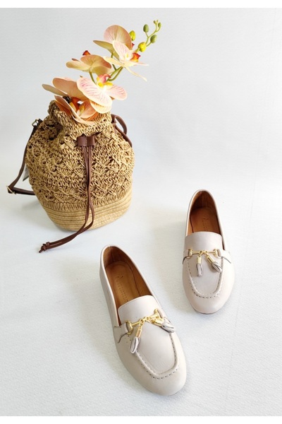 Of&Off Women's Casual Khaki Leather Shoes