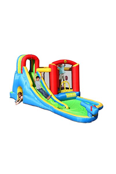 Edutoys Şişme Süper Eğlence Dünyası Islak ve Kuru Su Kaydırağı (590x300x235cm)