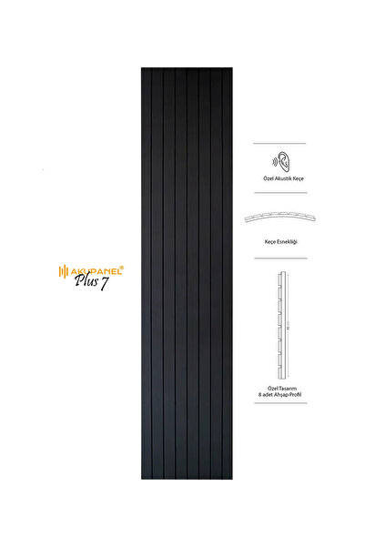 Akupanel PLUS7 60×245 cm Siyah Akustik Duvar Paneli
