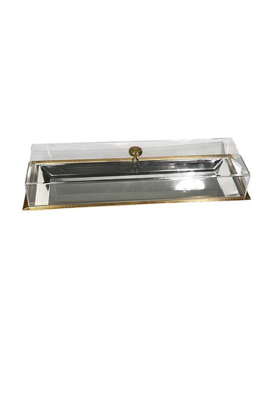 ALMASA Large rectangular tray with acrylic lid