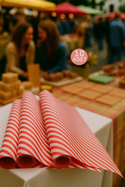 OLİ Art Red White Lop Line Wrapping Paper 10 Pieces 70X100Cm Gift Packaging Gift Paper