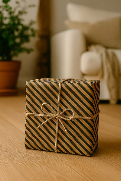 OLİ Art Kraft Black Cheater Line Wrapping Paper 10 Pieces 70X100Cm Gift Packaging Gift Paper