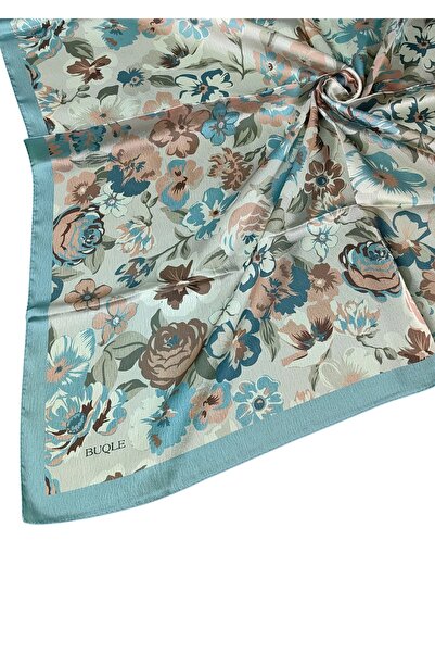 mim eşarp وشاح ساتان منقوش بالزهور من بوكلي جان جان - 100x100 سم