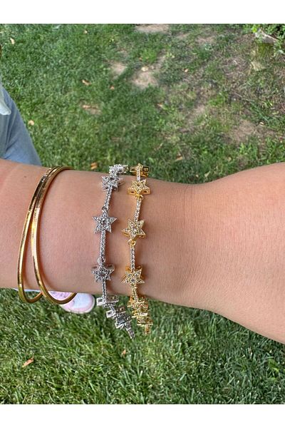 mos&more Silver Zircon Stone Star Bracelet Xuping