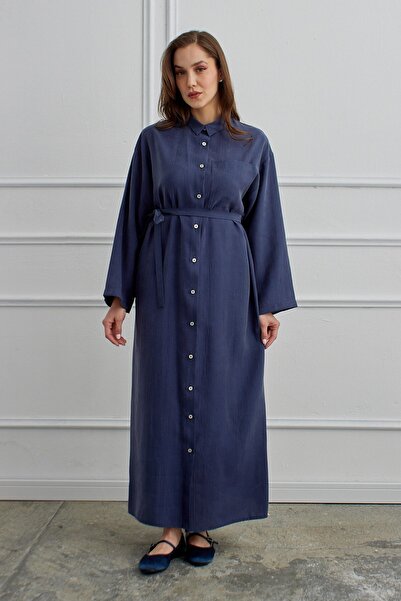 QANU Long Dress with Pockets Navy Blue
