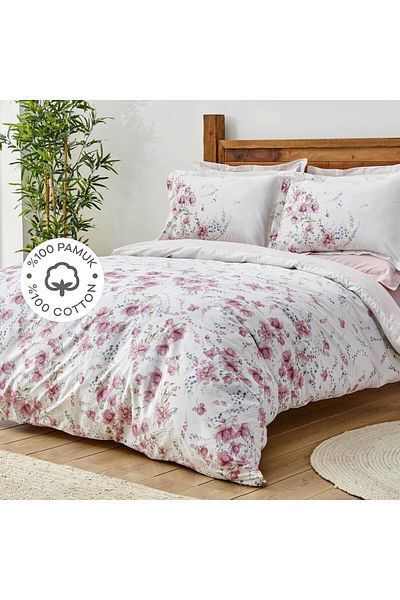 STOREMAX Home Dalila Pink 100% Cotton Double Duvet Cover Set 871301