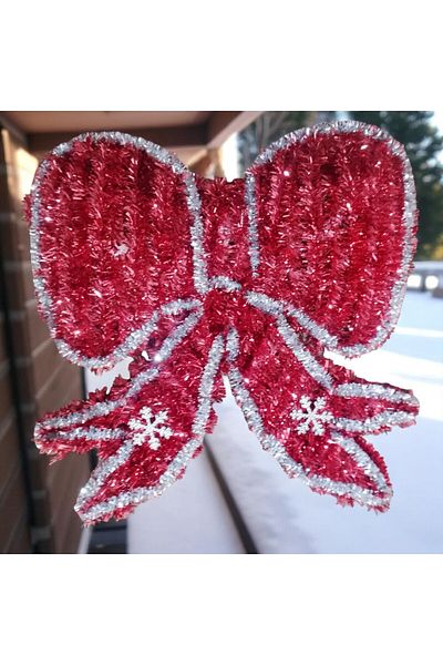 Kuzey High Quality Christmas Decor Large Christmas Red Bow Decor Metallic Christmas Window Display Decorations