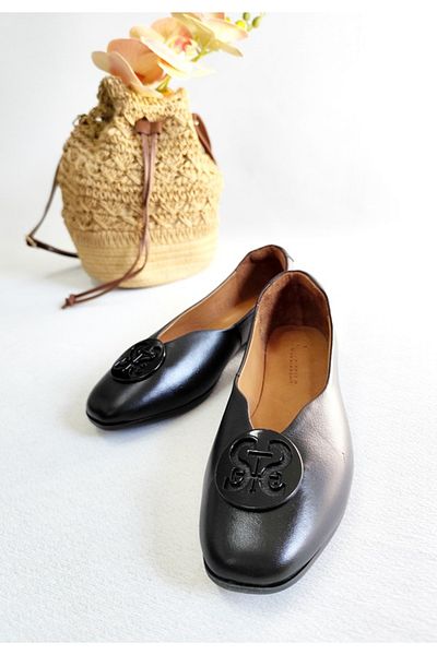 Of&Off Women's Genuine Leather Buckle Ballet