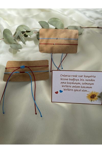 sabiha aksesuar Fan Couple Bracelet,Rope Bracelet(with Note)